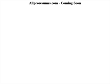 Tablet Screenshot of allproresumes.com